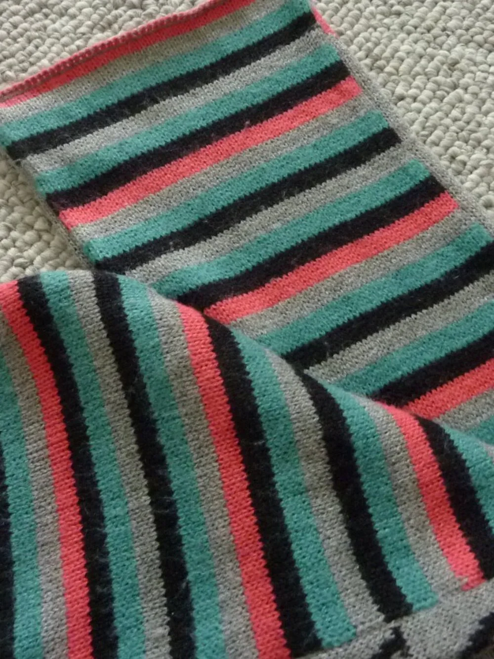 $118 Nordstrom Neck Scarf Pink Teal Black Grey Alphabet Striped 75